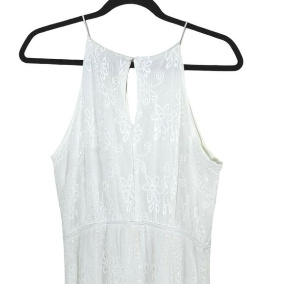 Love Ady Women’s Embroidered Cotton Halter Maxi Dress Ivory Size S/M - Picture 7 of 8